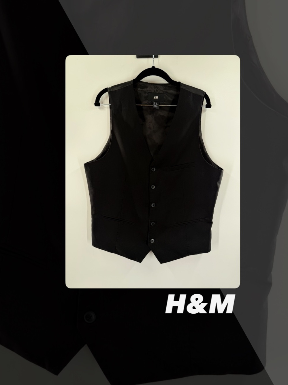 EUC H&M 42R Black Vest